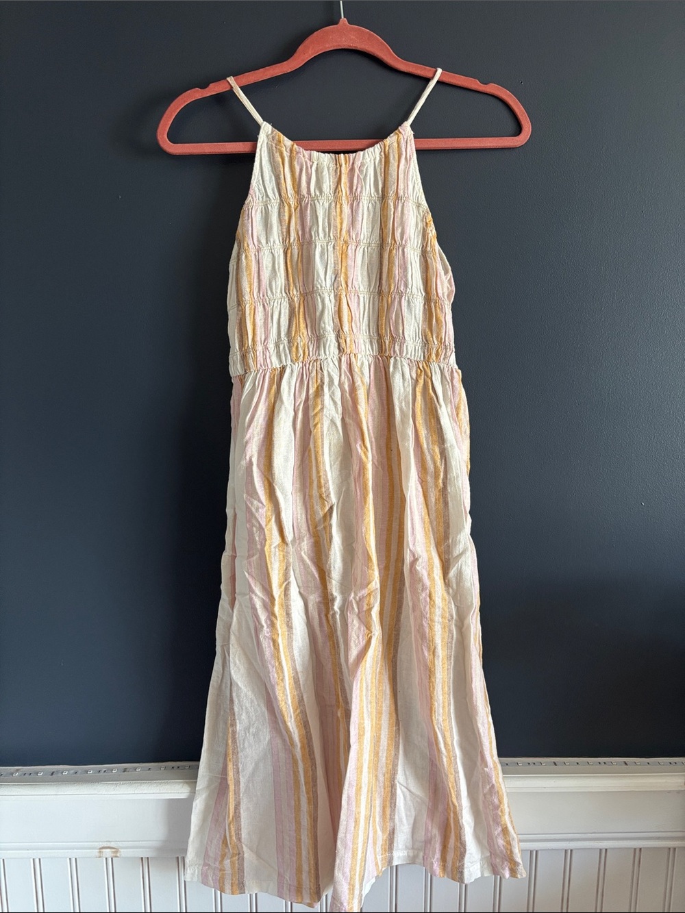 Zara Girls Yellow Pink Striped Sundress